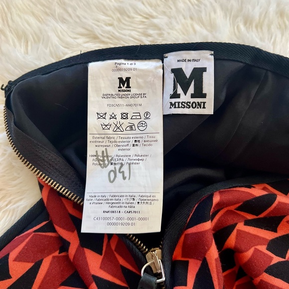 MISSONI Italian Made Black & Orange Double Zip Miniskirt IT Size 40 US Size 4 - Picture 5 of 6